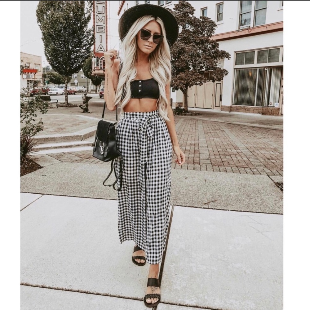 lulus gingham pants!!